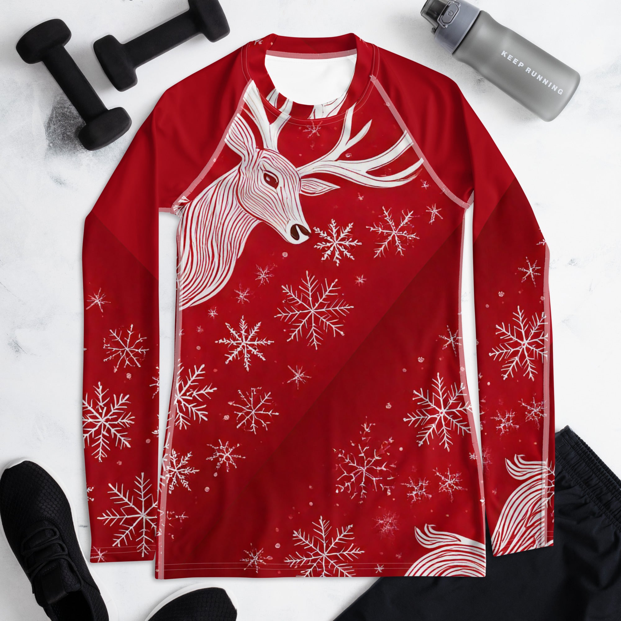 Christmas Pullover Sweater. Red Long Sleeved Party Top. WickedYo.